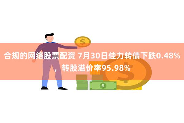 合规的网络股票配资 7月30日佳力转债下跌0.48%，转股溢价率95.98%