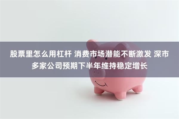 股票里怎么用杠杆 消费市场潜能不断激发 深市多家公司预期下半年维持稳定增长